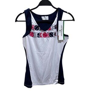 Grand Slam Women Size S USA Pickleball White Tank Top Moisture Wicking 50UPF NWT